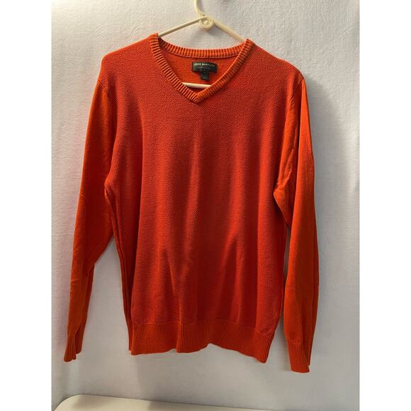 John‎ Bartlett Consensus sweater v neck mens size medium orange - Picture 1 of 4